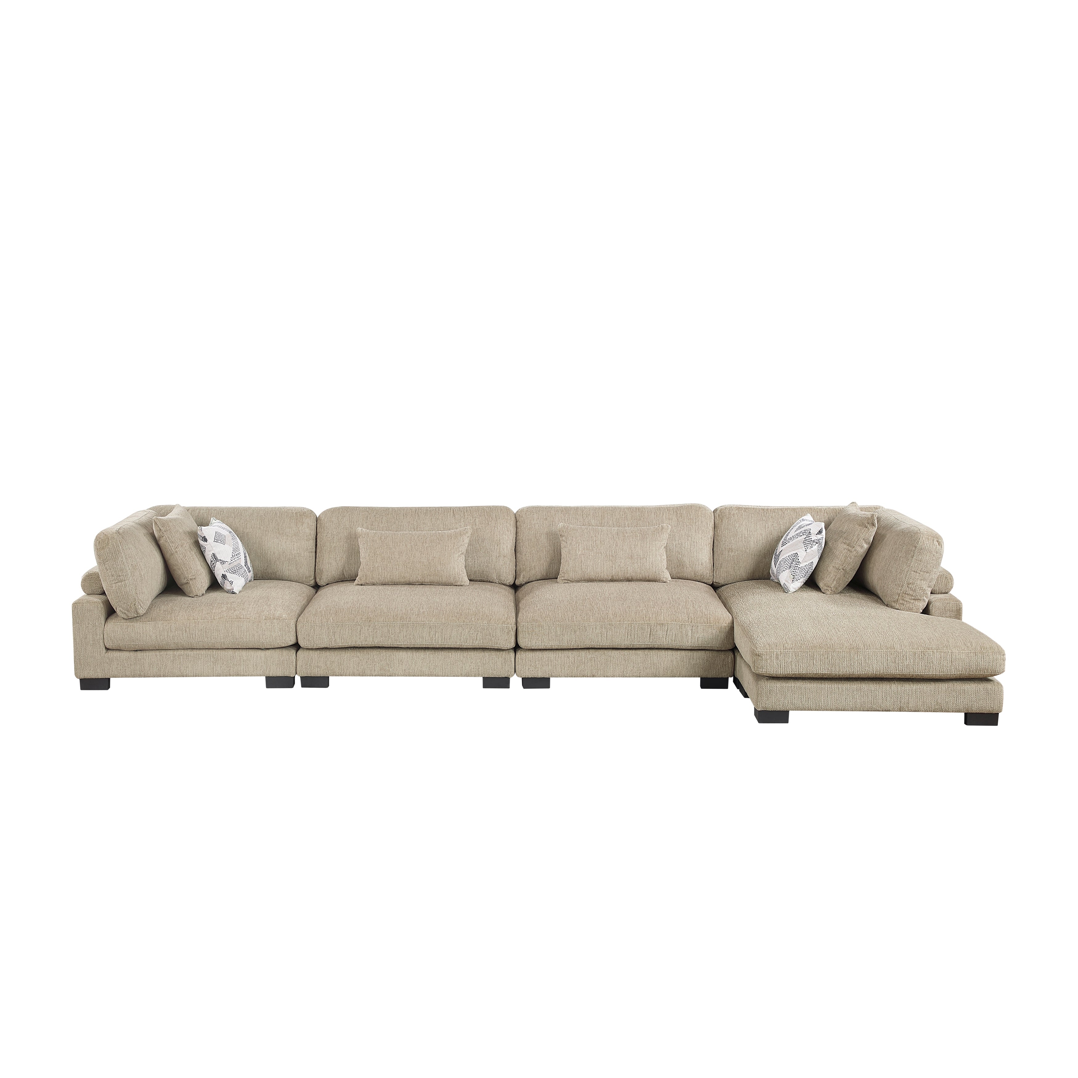 9555BRW*4CR2ACVC (4)4-Piece Modular Sectional with Chaise - 9555BRW*4CR2ACVC