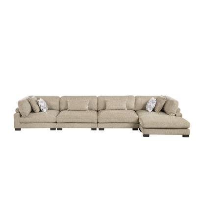 9555BRW*4CR2ACVC (4)4-Piece Modular Sectional with Chaise - 9555BRW*4CR2ACVC
