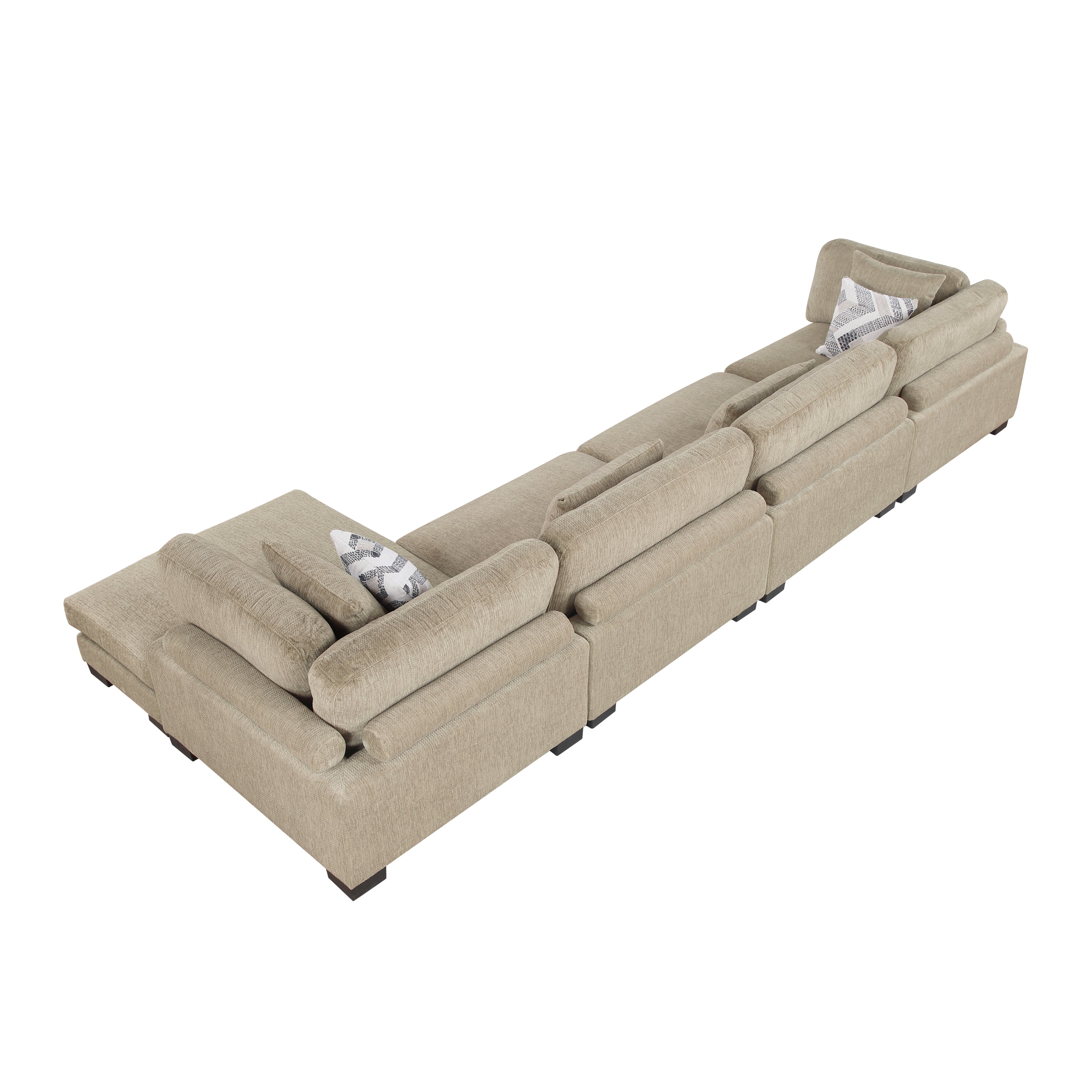 9555BRW*4CR2ACVC (4)4-Piece Modular Sectional with Chaise - 9555BRW*4CR2ACVC