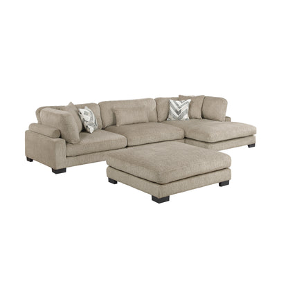 9555BRW*4CRACVCOT (4)4-Piece Modular Sectional with Chaise and Ottoman - 9555BRW*4CRACVCOT