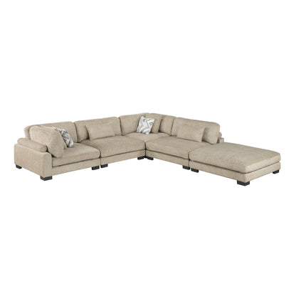 9555BRW*52CR2ACOT (5)5-Piece Modular Sectional with Ottoman - 9555BRW*52CR2ACOT