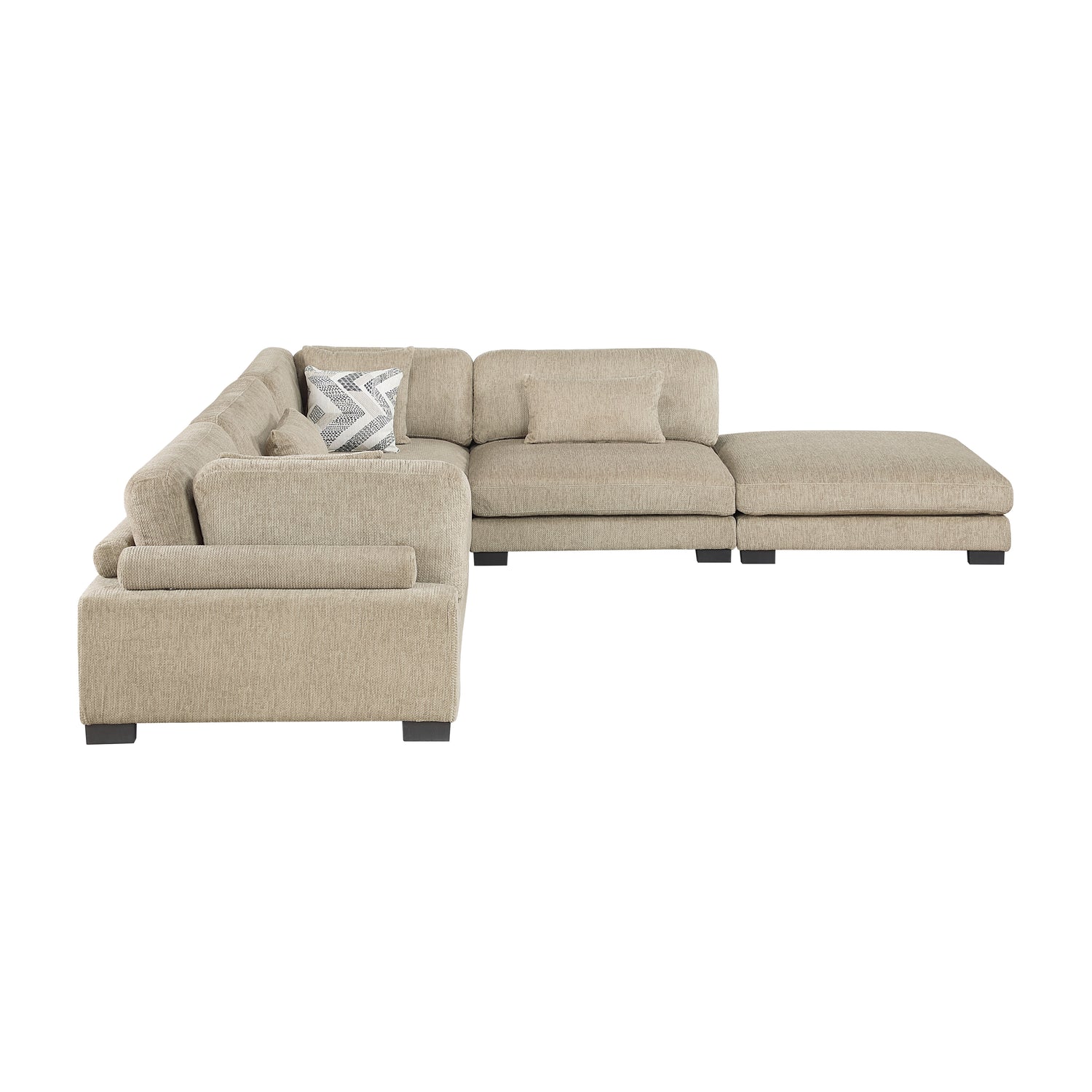 9555BRW*52CR2ACOT (5)5-Piece Modular Sectional with Ottoman - 9555BRW*52CR2ACOT