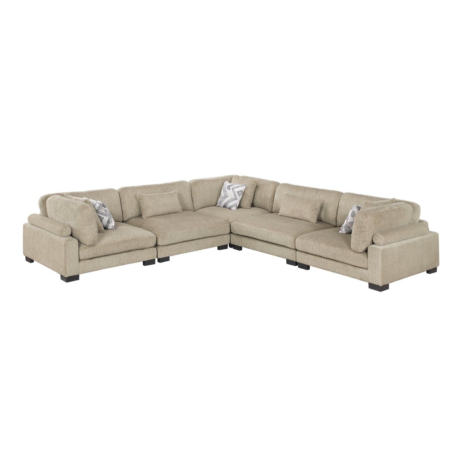 9555BRW*53CR2AC (5)5-Piece Modular Sectional - 9555BRW*53CR2AC