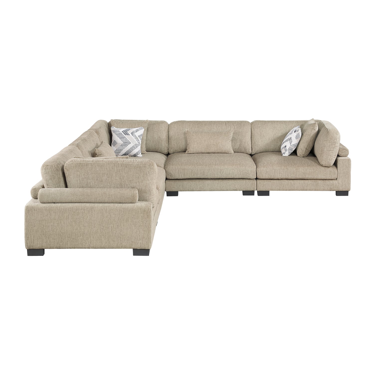 9555BRW*53CR2AC (5)5-Piece Modular Sectional - 9555BRW*53CR2AC