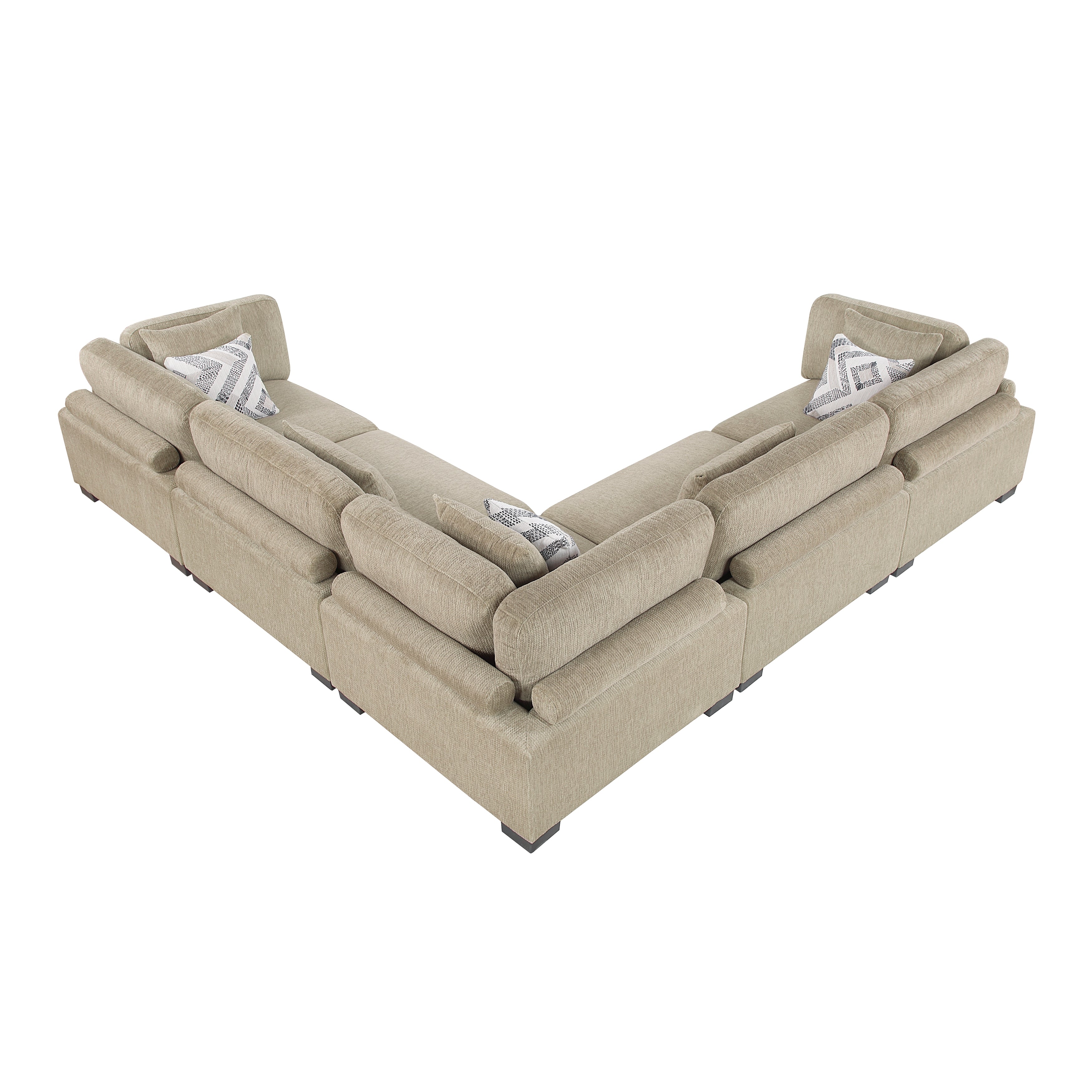 9555BRW*53CR2AC (5)5-Piece Modular Sectional - 9555BRW*53CR2AC