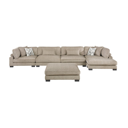 9555BRW*5CR2ACVCOT (5)5-Piece Modular Sectional with Chaise and Ottoman - 9555BRW*5CR2ACVCOT