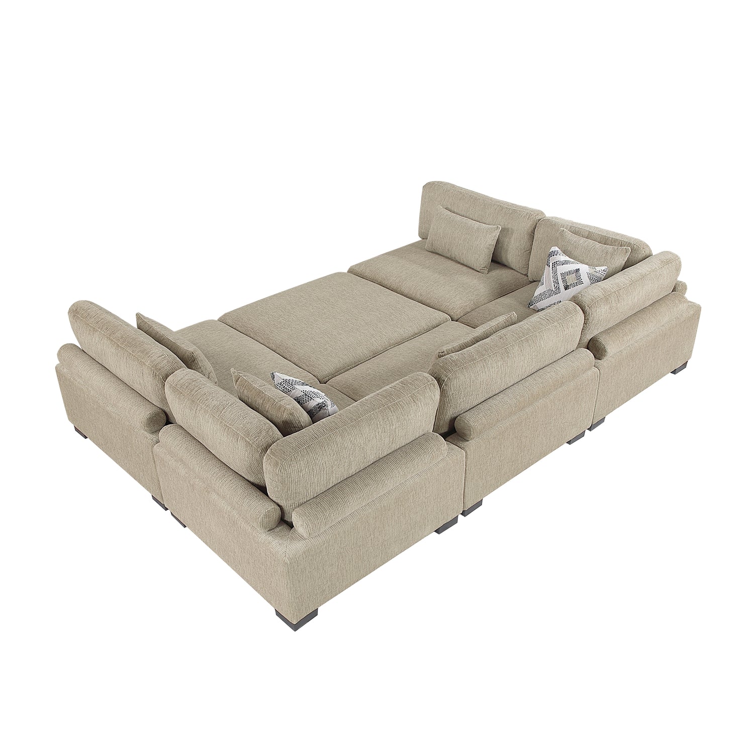 9555BRW*62CR3ACOT (6)6-Piece Modular Sectional with Ottoman - 9555BRW*62CR3ACOT