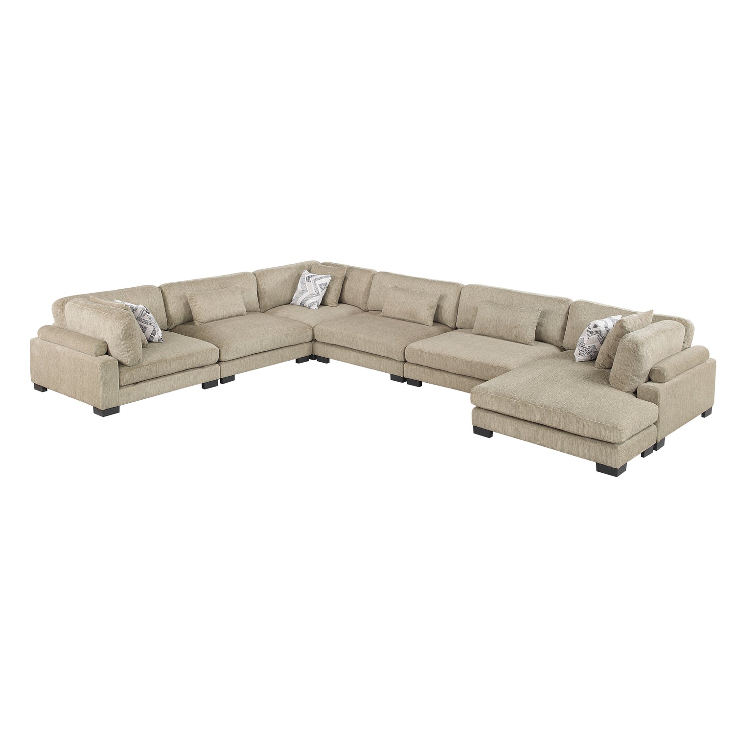 9555BRW*62CR3ACVC (6)6-Piece Modular Sectional with Chaise - 9555BRW*62CR3ACVC