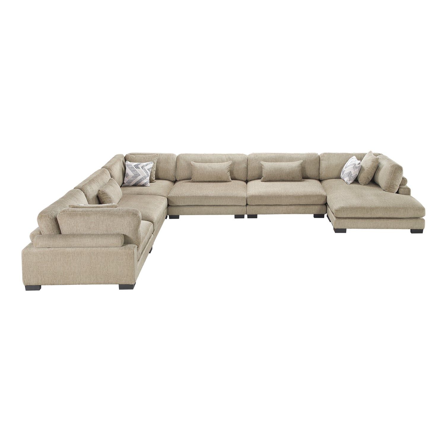 9555BRW*62CR3ACVC (6)6-Piece Modular Sectional with Chaise - 9555BRW*62CR3ACVC