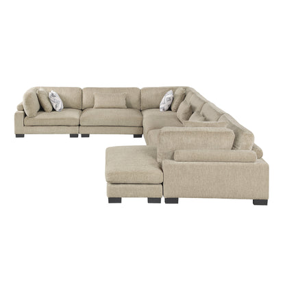 9555BRW*62CR3ACVC (6)6-Piece Modular Sectional with Chaise - 9555BRW*62CR3ACVC