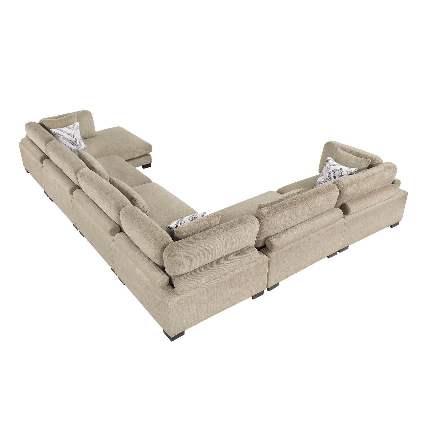 9555BRW*62CR3ACVC (6)6-Piece Modular Sectional with Chaise - 9555BRW*62CR3ACVC