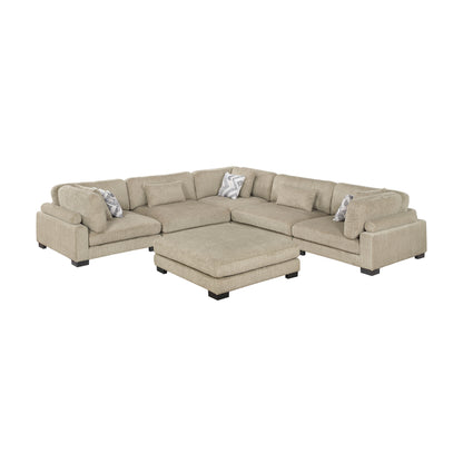 9555BRW*63CR2ACOT (6)6-Piece Modular Sectional with Ottoman - 9555BRW*63CR2ACOT