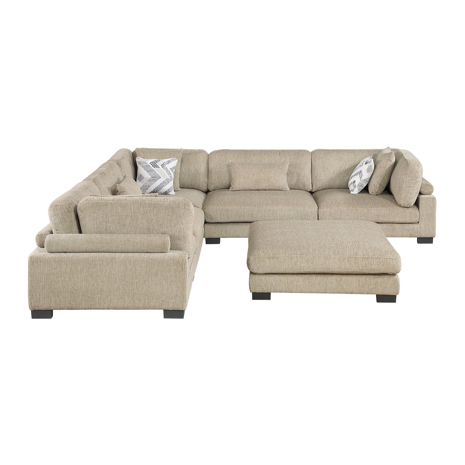 9555BRW*63CR2ACOT (6)6-Piece Modular Sectional with Ottoman - 9555BRW*63CR2ACOT