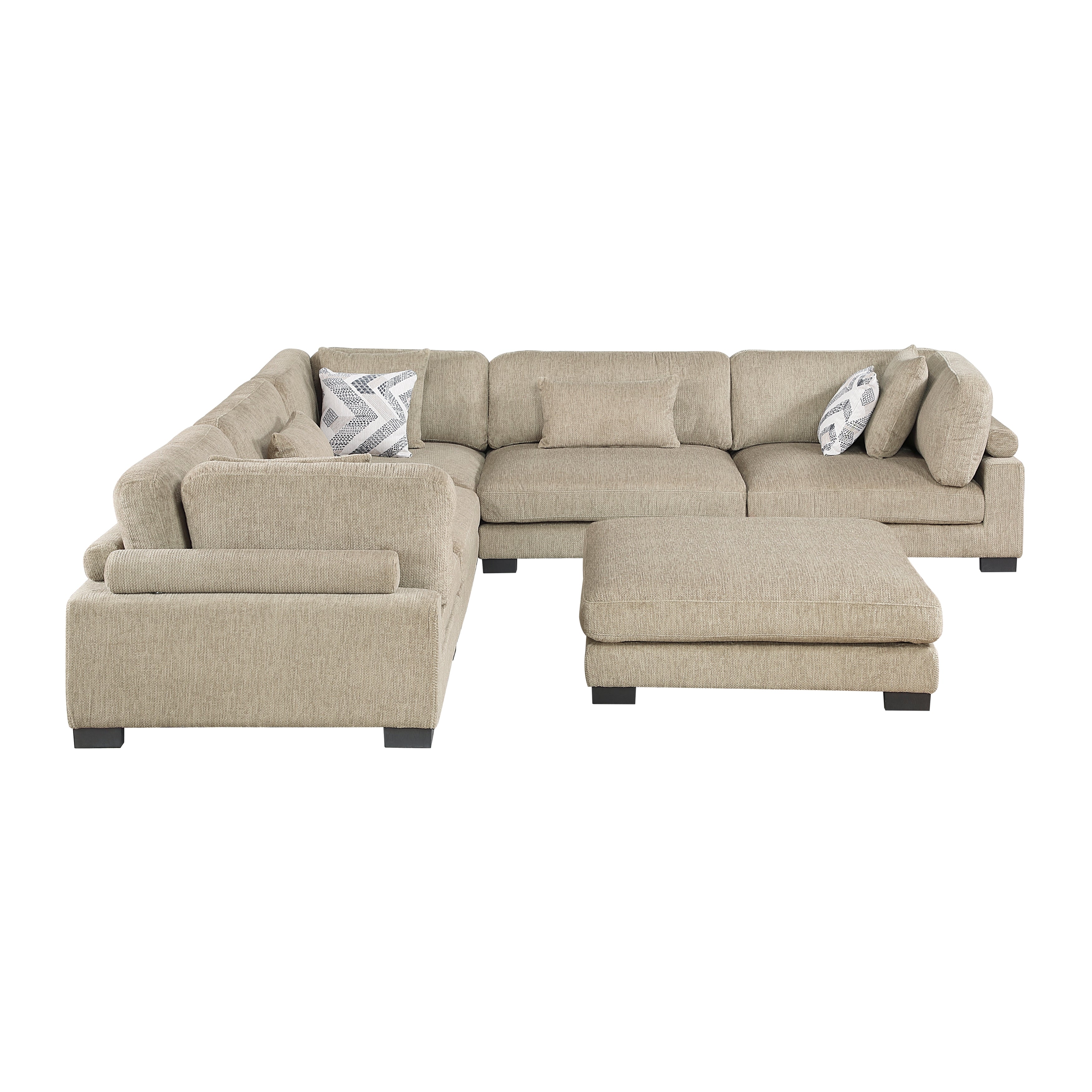 9555BRW*63CR2ACOT (6)6-Piece Modular Sectional with Ottoman - 9555BRW*63CR2ACOT