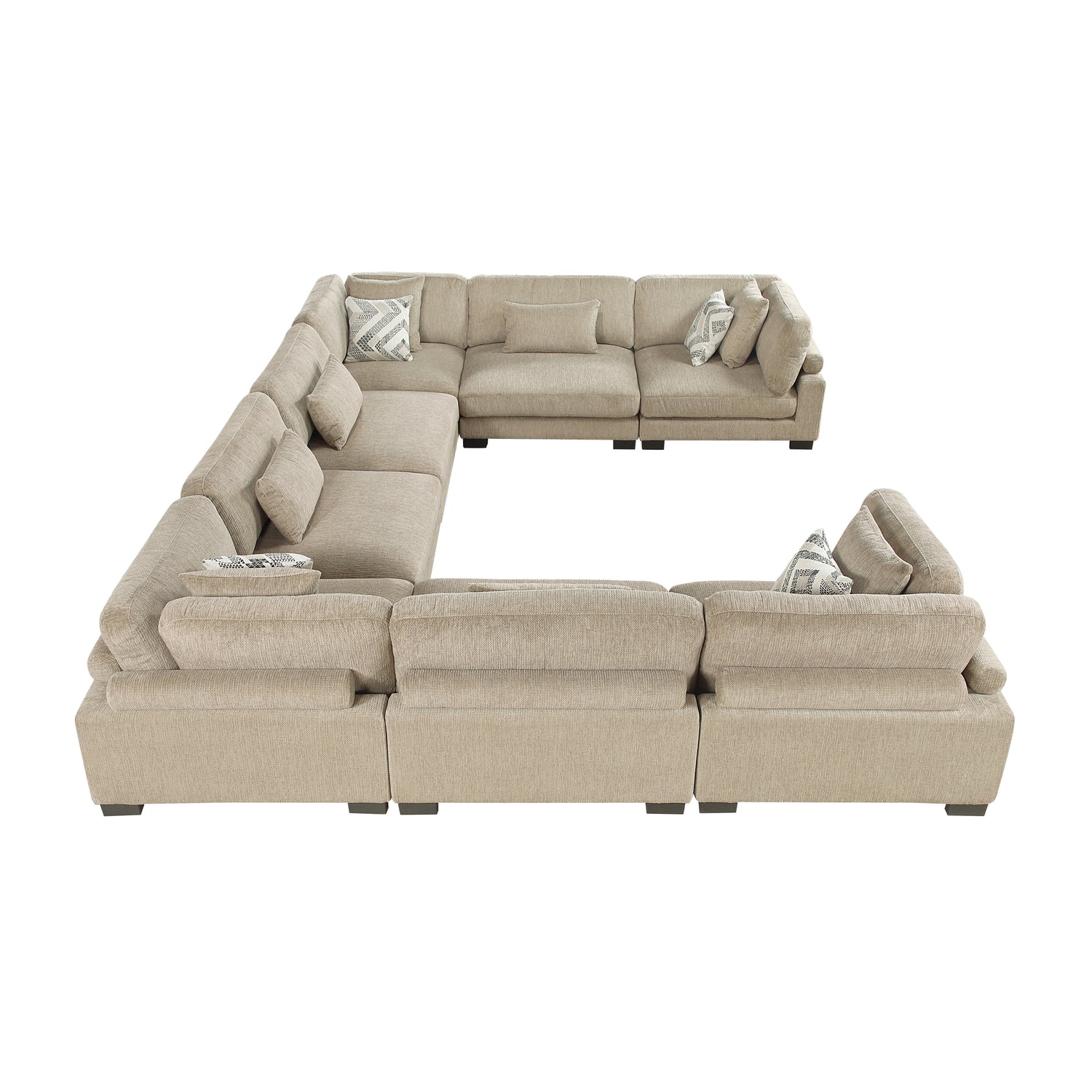9555BRW*84CR4AC (8)8-Piece Modular Sectional - 9555BRW*84CR4AC