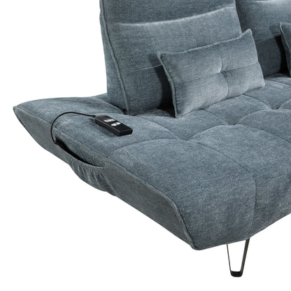 9556BUE-3PW Sofa with Power Adjustable Seat Depth and Manual Adjustable Headrests - 9556BUE-3PW