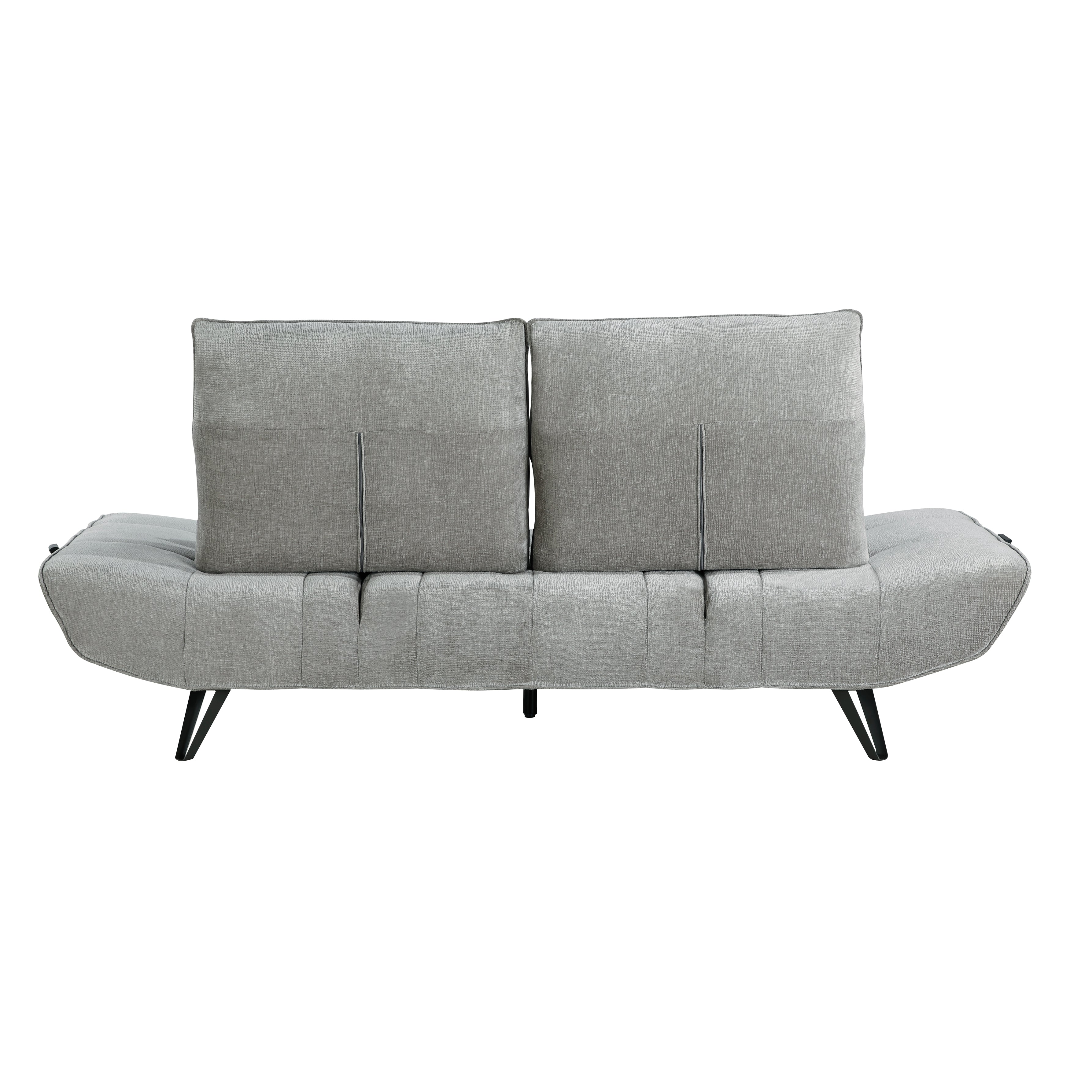 9556GRY-3PW Sofa with Power Adjustable Seat Depth and Manual Adjustable Headrests - 9556GRY-3PW