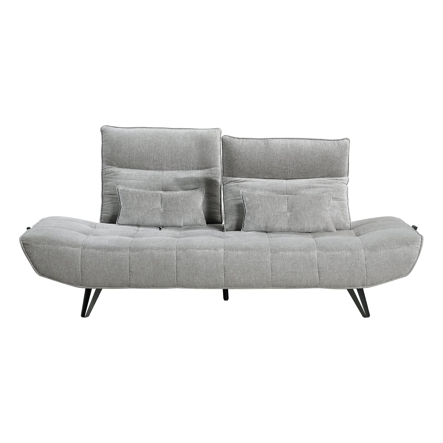 9556GRY-3PW Sofa with Power Adjustable Seat Depth and Manual Adjustable Headrests - 9556GRY-3PW