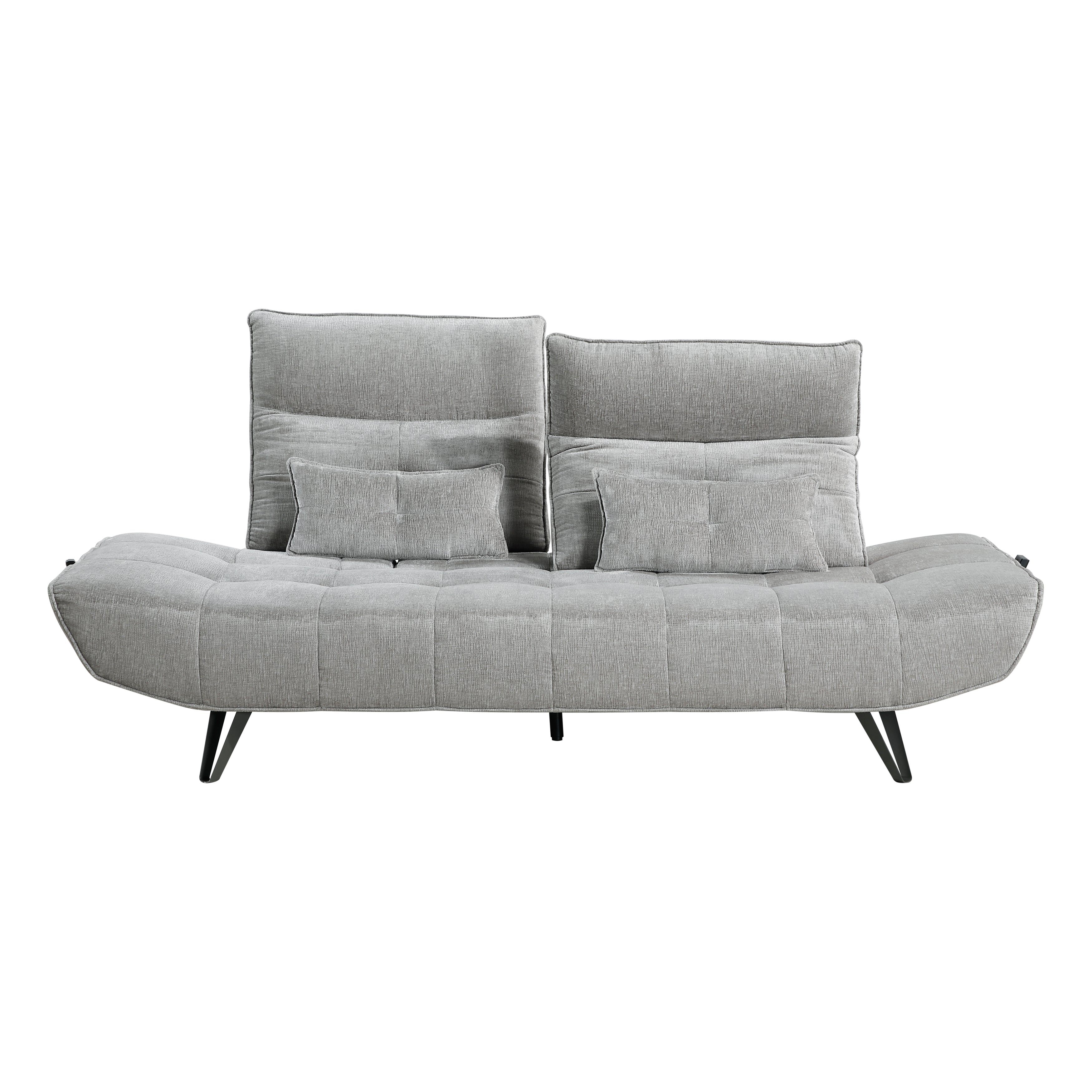 9556GRY-3PW Sofa with Power Adjustable Seat Depth and Manual Adjustable Headrests - 9556GRY-3PW