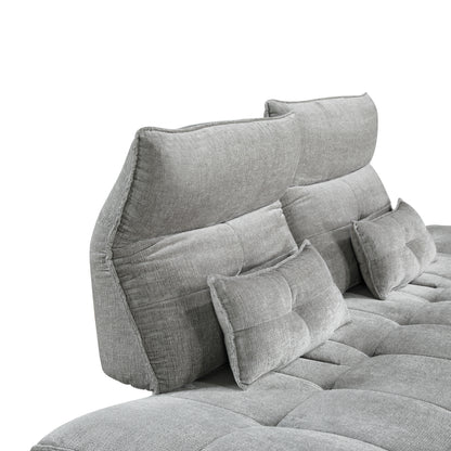 9556GRY-3PW Sofa with Power Adjustable Seat Depth and Manual Adjustable Headrests - 9556GRY-3PW