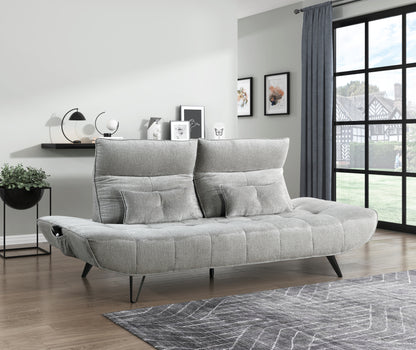 9556GRY-3PW Sofa with Power Adjustable Seat Depth and Manual Adjustable Headrests - 9556GRY-3PW