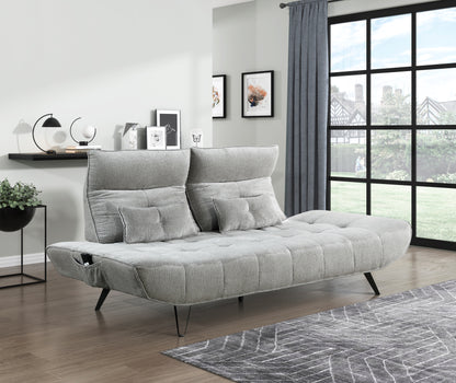 9556GRY-3PW Sofa with Power Adjustable Seat Depth and Manual Adjustable Headrests - 9556GRY-3PW