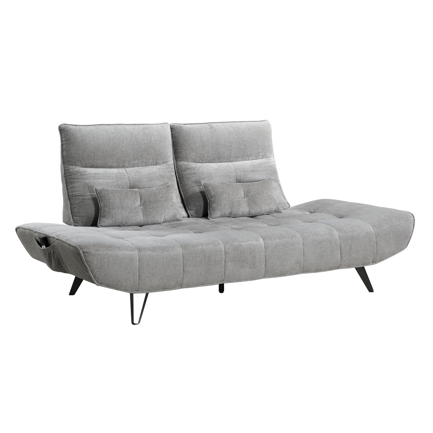 9556GRY-3PW Sofa with Power Adjustable Seat Depth and Manual Adjustable Headrests - 9556GRY-3PW