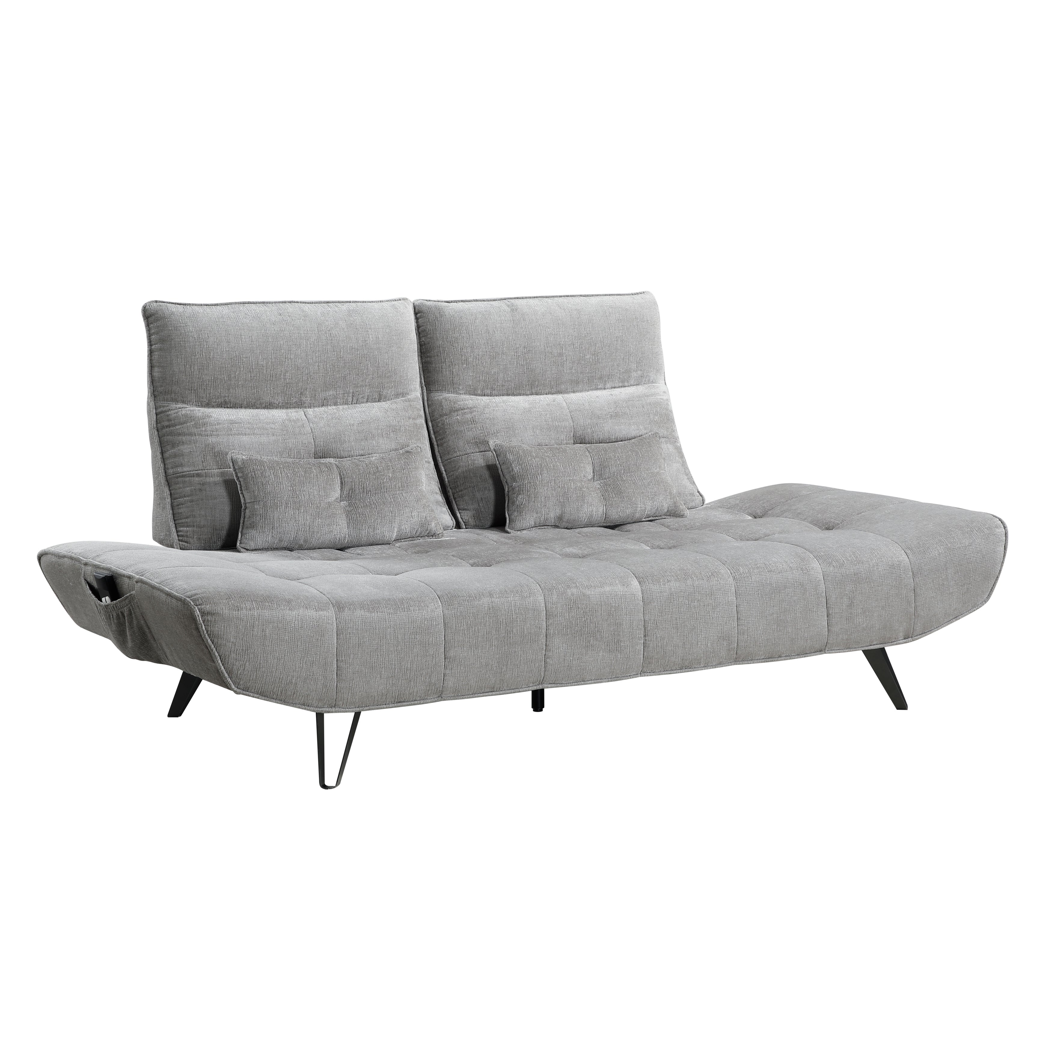 9556GRY-3PW Sofa with Power Adjustable Seat Depth and Manual Adjustable Headrests - 9556GRY-3PW