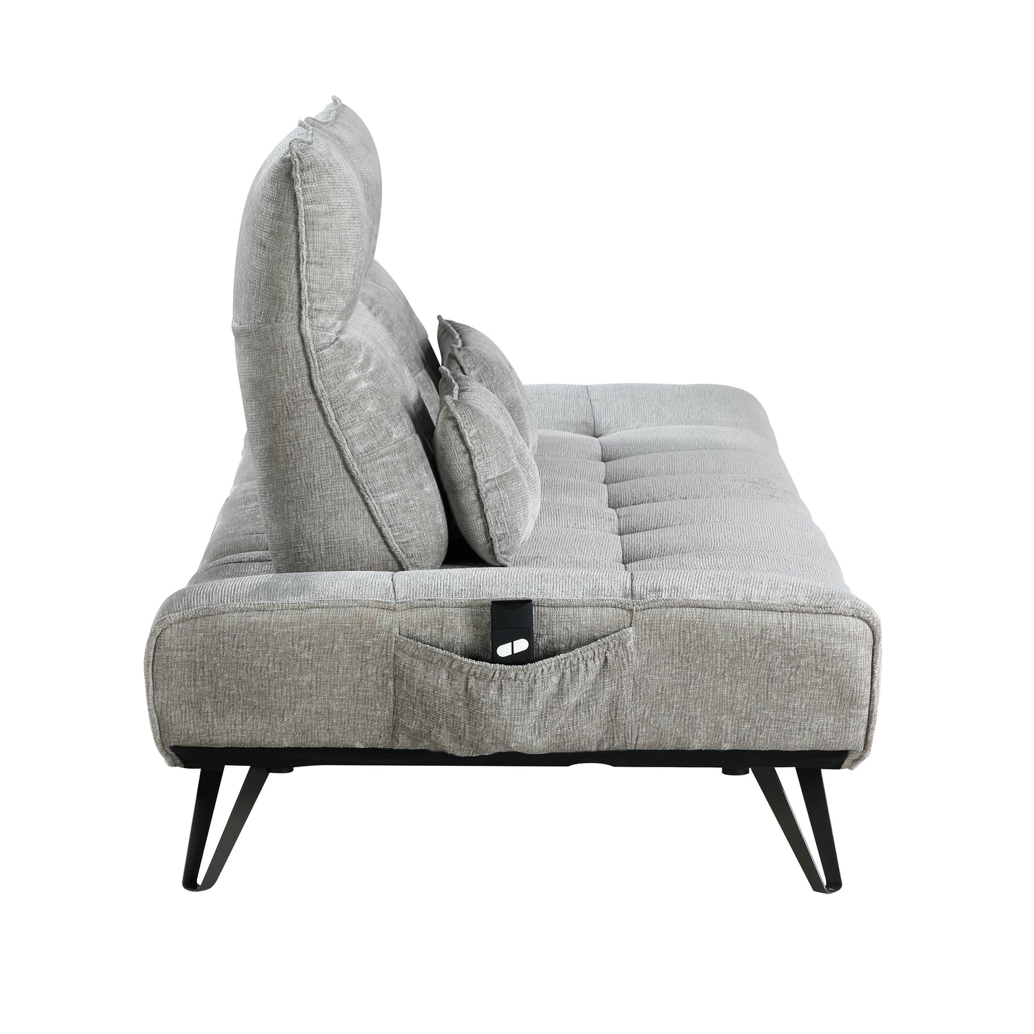 9556GRY-3PW Sofa with Power Adjustable Seat Depth and Manual Adjustable Headrests - 9556GRY-3PW