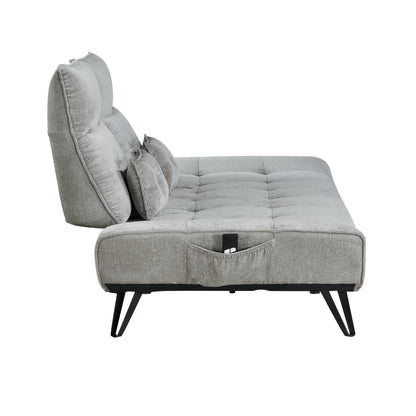 9556GRY-3PW Sofa with Power Adjustable Seat Depth and Manual Adjustable Headrests - 9556GRY-3PW