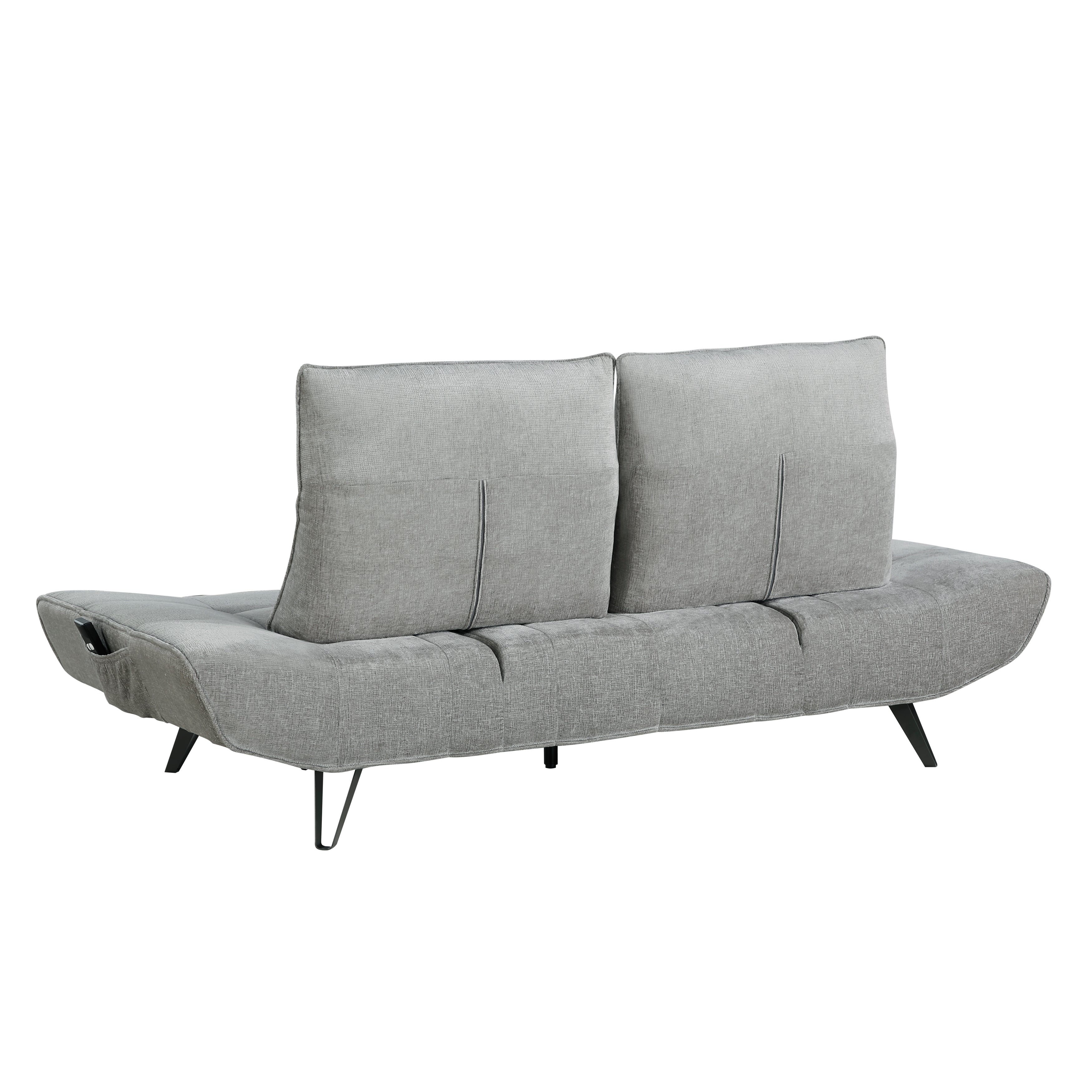 9556GRY-3PW Sofa with Power Adjustable Seat Depth and Manual Adjustable Headrests - 9556GRY-3PW