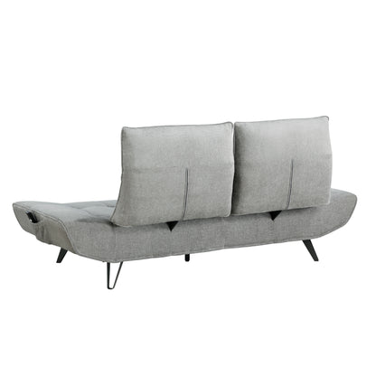 9556GRY-3PW Sofa with Power Adjustable Seat Depth and Manual Adjustable Headrests - 9556GRY-3PW