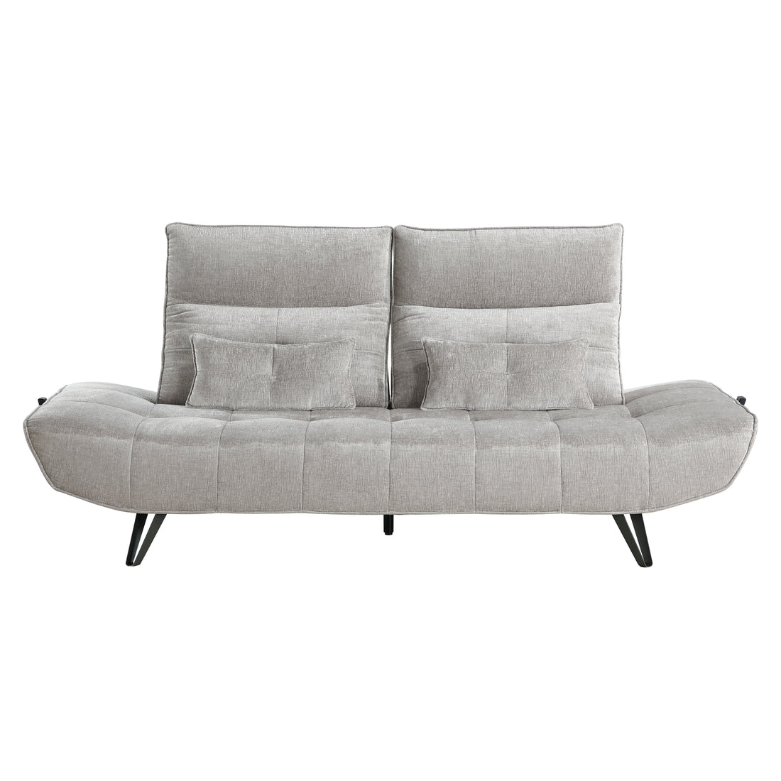 9556LGY-3PW Sofa with Power Adjustable Seat Depth and Manual Adjustable Headrests - 9556LGY-3PW