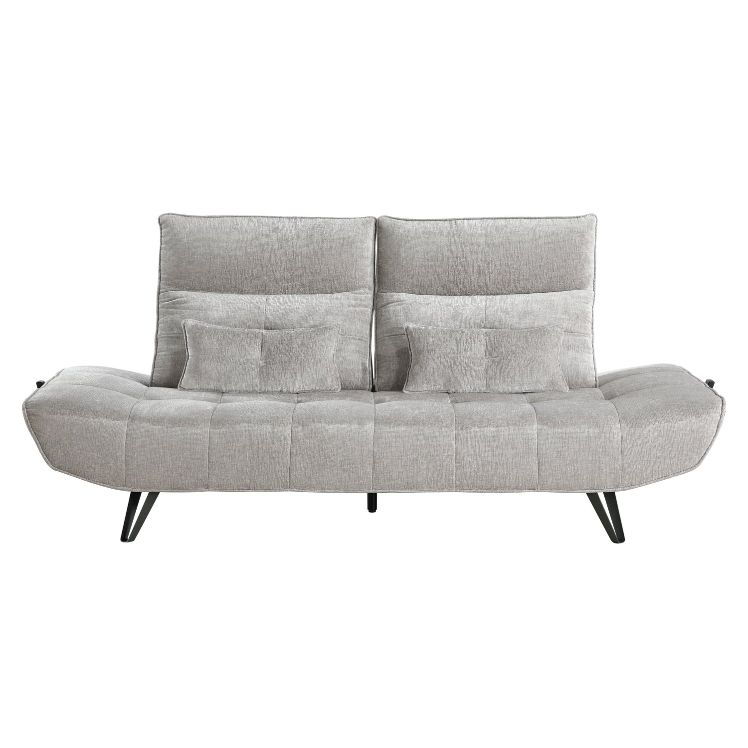 9556LGY-3PW Sofa with Power Adjustable Seat Depth and Manual Adjustable Headrests - 9556LGY-3PW