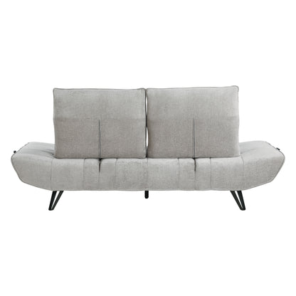 9556LGY-3PW Sofa with Power Adjustable Seat Depth and Manual Adjustable Headrests - 9556LGY-3PW