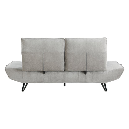 9556LGY-3PW Sofa with Power Adjustable Seat Depth and Manual Adjustable Headrests - 9556LGY-3PW