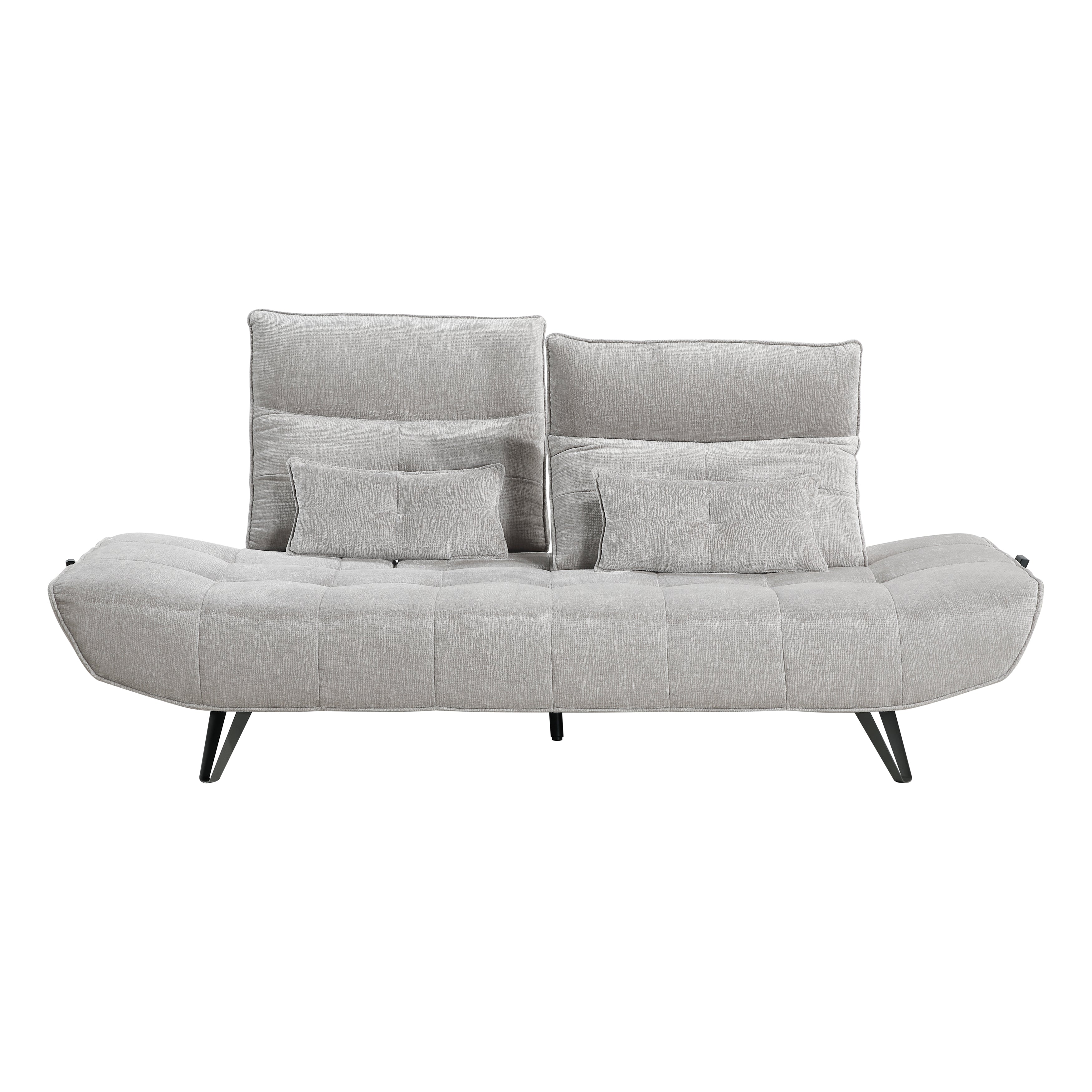 9556LGY-3PW Sofa with Power Adjustable Seat Depth and Manual Adjustable Headrests - 9556LGY-3PW