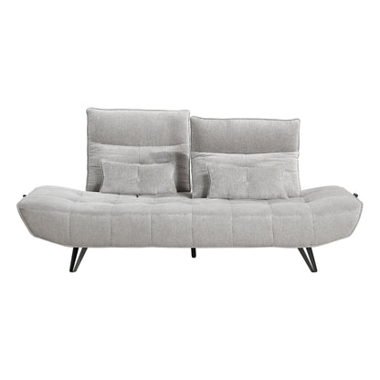 9556LGY-3PW Sofa with Power Adjustable Seat Depth and Manual Adjustable Headrests - 9556LGY-3PW