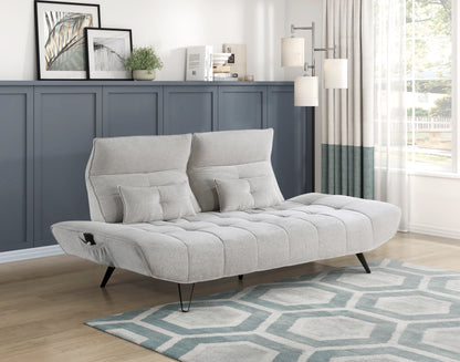 9556LGY-3PW Sofa with Power Adjustable Seat Depth and Manual Adjustable Headrests - 9556LGY-3PW