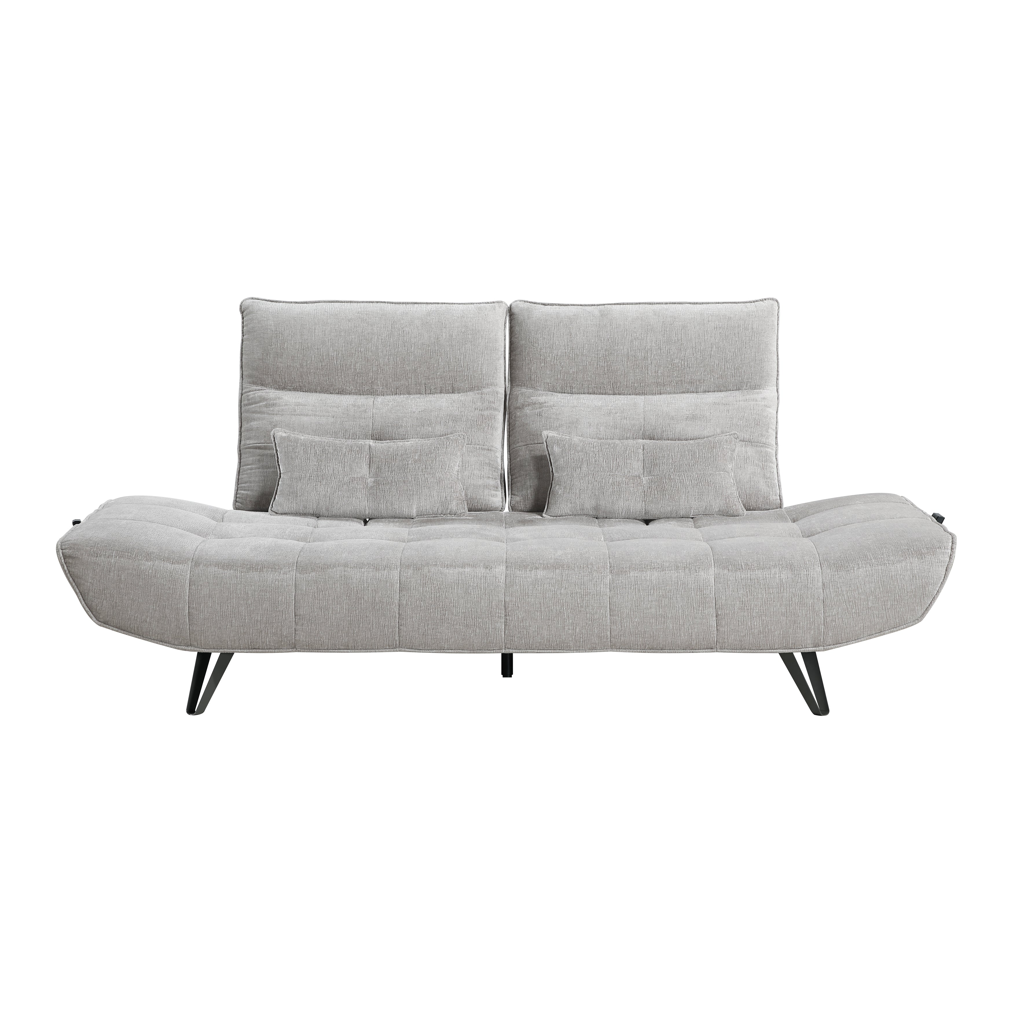9556LGY-3PW Sofa with Power Adjustable Seat Depth and Manual Adjustable Headrests - 9556LGY-3PW