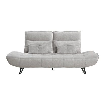 9556LGY-3PW Sofa with Power Adjustable Seat Depth and Manual Adjustable Headrests - 9556LGY-3PW