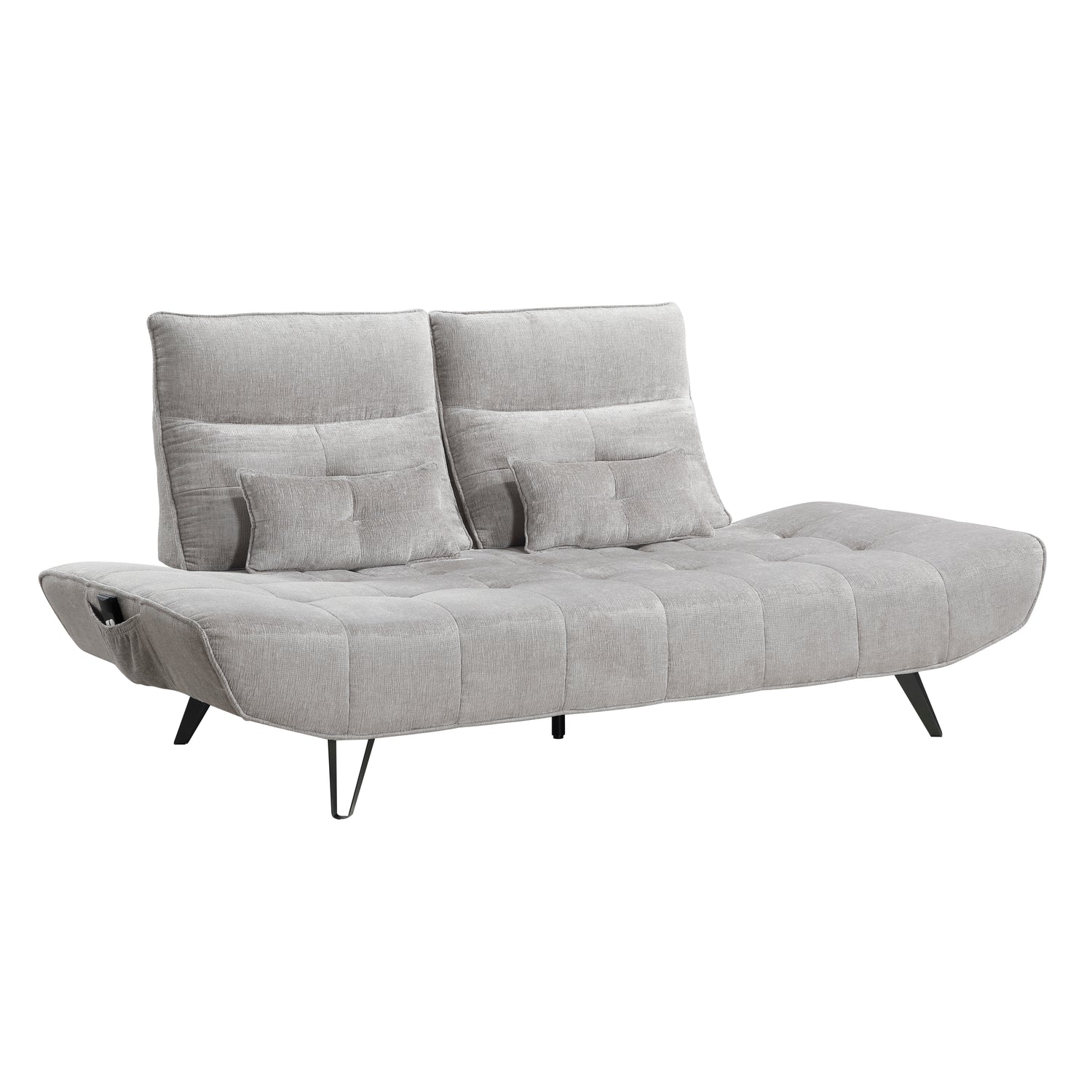 9556LGY-3PW Sofa with Power Adjustable Seat Depth and Manual Adjustable Headrests - 9556LGY-3PW