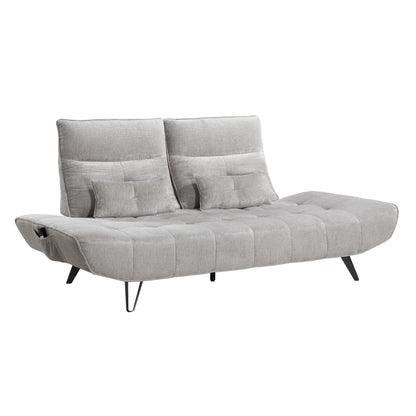 9556LGY-3PW Sofa with Power Adjustable Seat Depth and Manual Adjustable Headrests - 9556LGY-3PW