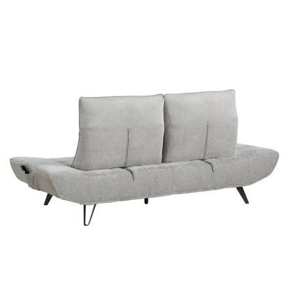9556LGY-3PW Sofa with Power Adjustable Seat Depth and Manual Adjustable Headrests - 9556LGY-3PW