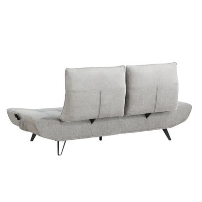 9556LGY-3PW Sofa with Power Adjustable Seat Depth and Manual Adjustable Headrests - 9556LGY-3PW