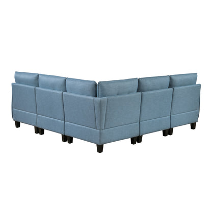 9557BUE*5SC (5)5-Piece Sectional with Storage - 9557BUE*5SC