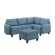 9557BUE*5SCOT (5)5-Piece Sectional with Storage and Ottoman - 9557BUE*5SCOT