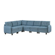 9557BUE*6SC (6)6-Piece Sectional with Storage - 9557BUE*6SC