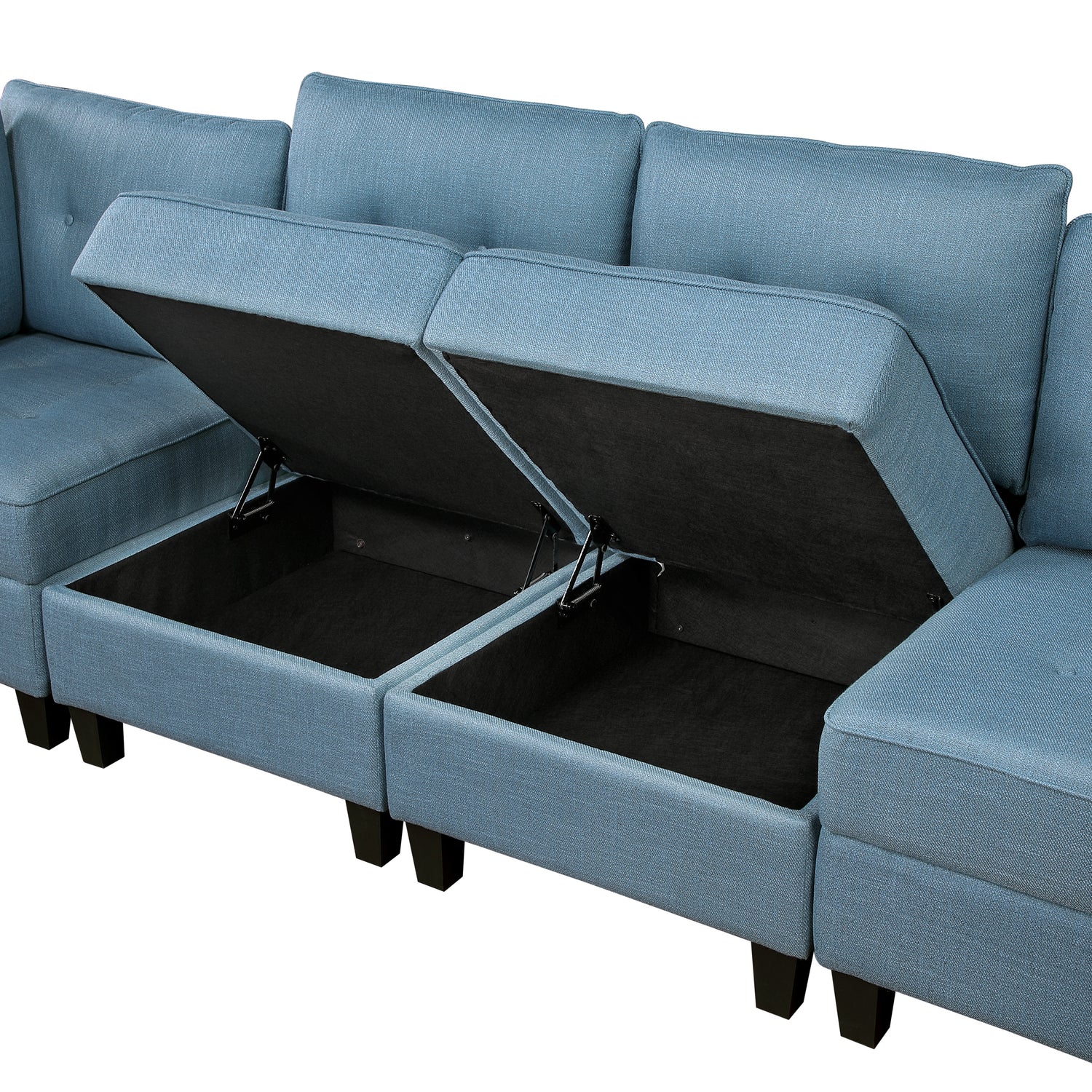 9557BUE*7SC2OT (7)7-Piece Sectional with Storage and Two Ottomans - 9557BUE*7SC2OT