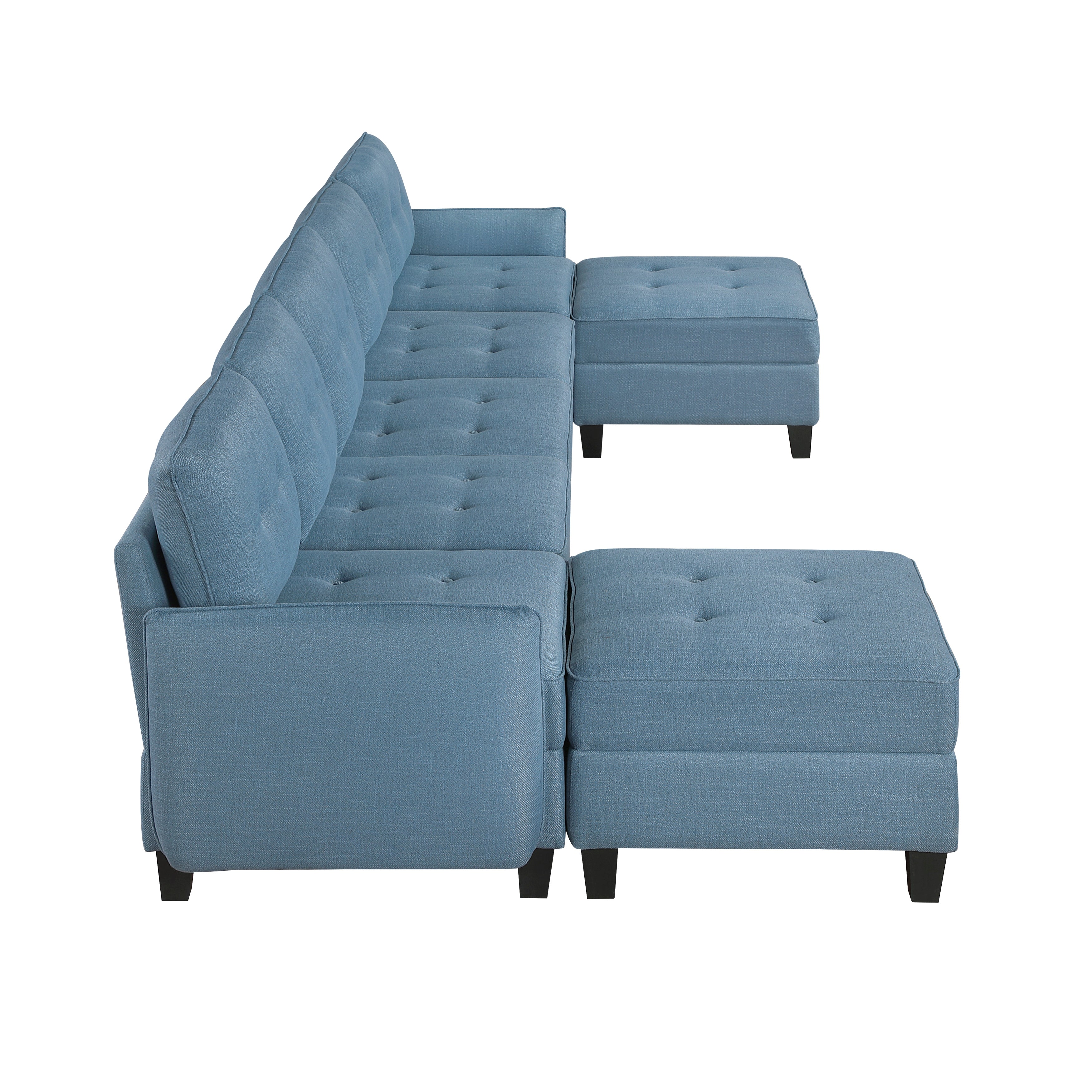 9557BUE*7SC2OT (7)7-Piece Sectional with Storage and Two Ottomans - 9557BUE*7SC2OT